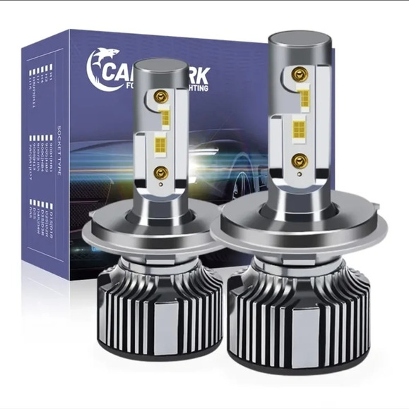 H4 LED headlights auto car 6000k 55w bulbs - Picture 1 of 8